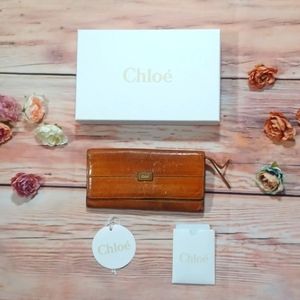 Chloe Honey Leather Long Wallet